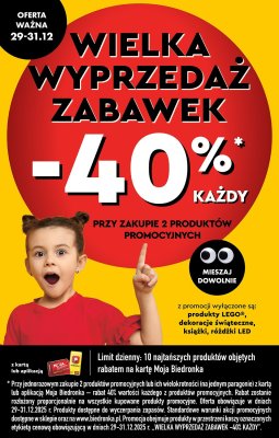 Zabawki -40% przy zakupie 2 promocja w Biedronka