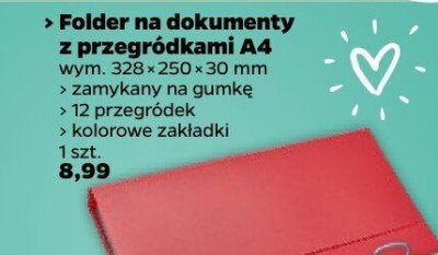Folder na dokumenty z przegródkami A4 promocja w Netto