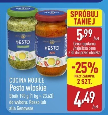 Pesto włoskie alla Genovese promocja w Aldi