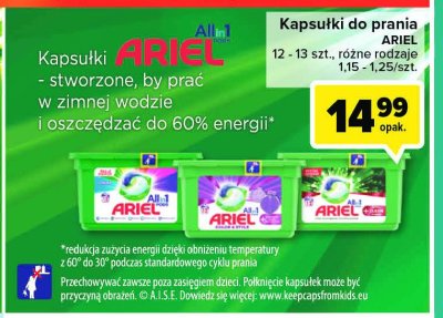 Kapsułki do prania color & style Ariel all in 1 promocja