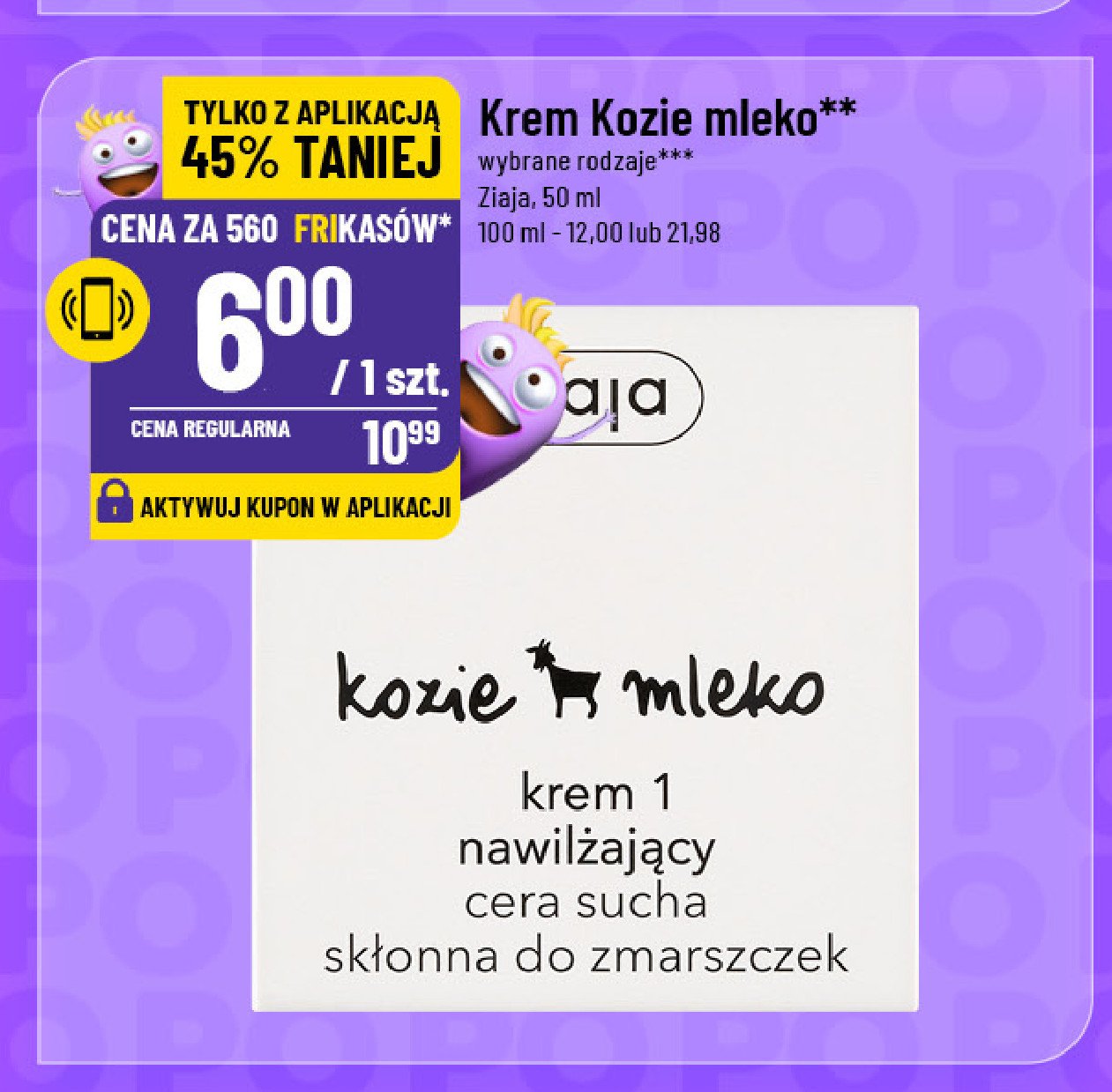 Krem 1 nawilżający Ziaja kozie mleko promocja