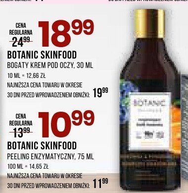 Peeling Botanic Skinfood peeling enzymatyczny promocja w Drogerie Natura