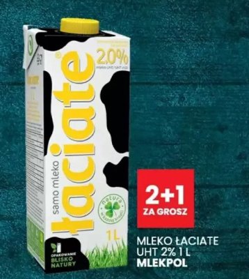 Mleko Łaciate UHT 2% 1L Mlekpol promocja w Wafelek