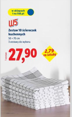 Zestaw 10 ściereczek kuchennych  promocja w Lidl
