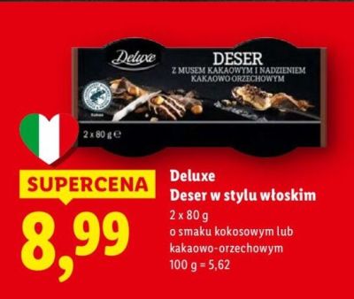 Deser w stylu włoskim Deluxe o smaku kokosowym  promocja w Lidl