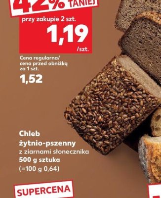 Chleb żytnio-pszenny z ziarnami słonecznika promocja w Kaufland