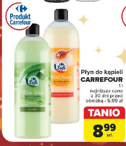 Płyn do kąpieli milk&honey Carrefour soft promocja w Carrefour Market