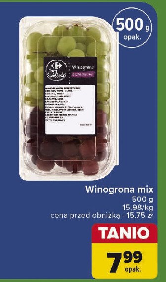 Winogrona bezpestkowe mix Carrefour promocja