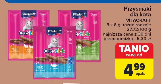 Przysmak dla kota kaczka i królik Vitakraft cat stick mini promocja