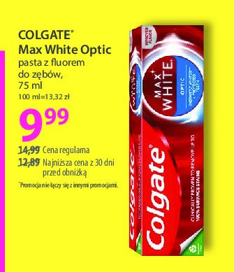 Pasta do zębów optic Colgate max white promocja w Hebe