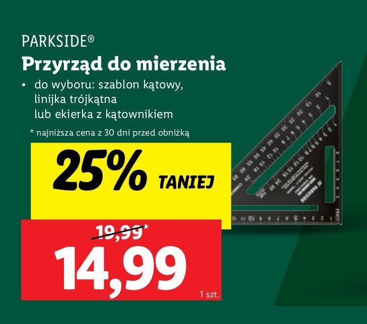 Linijka trójkątna Parkside promocja