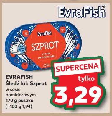 Szprot w sosie pomidorowym Evrafish promocja w Kaufland