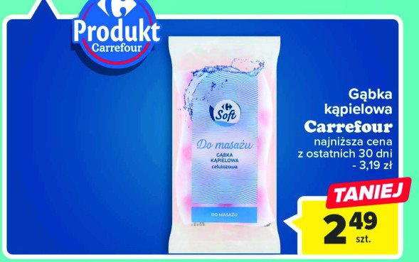 Gąbka kąpielowa do masażu Carrefour soft promocja