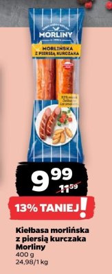 Kiełbasa morlińska z piersią kurczaka 400 g promocja w Netto