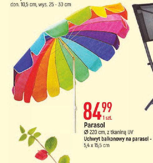 Parasol ogrodowy kolorowy 220 cm promocja