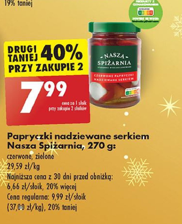 Papryczki czerwone nadziewane serkiem Nasza spiżarnia promocja