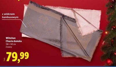 Chusta damska z włóknem bambusowym 136x142 cm promocja w Lidl