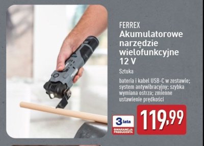 Narzędzie wielofunkcyjne akumulatorowe 12 v Ferrex promocja