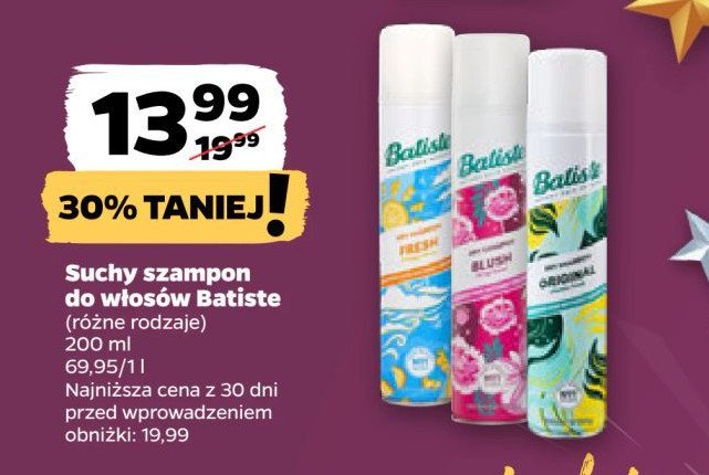 Szampon do włosów suchy blush Batiste dry shampoo promocja w Netto