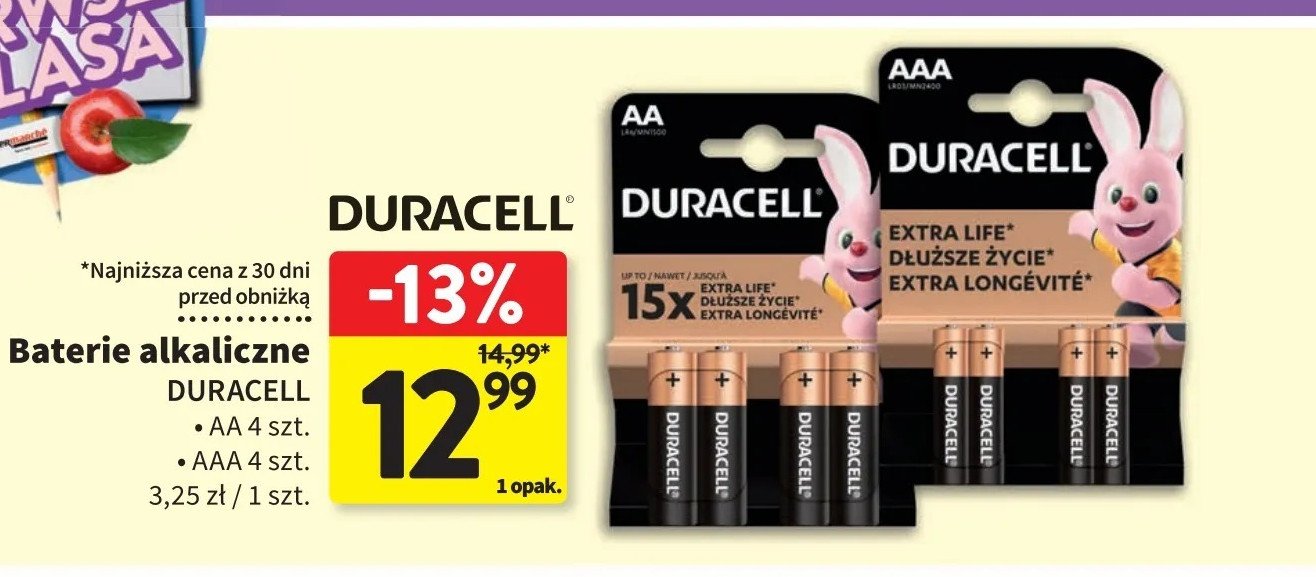Baterie aaa/lr3 Duracell promocja w Intermarche