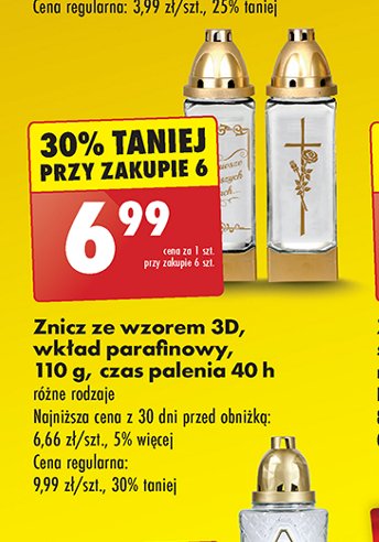 Znicz ze wzorem 3d 110 g 40 g promocja