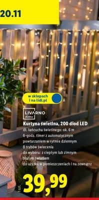 Kurtyna świetlna 200 diod LED promocja w Lidl