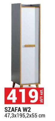 Szafa SZAFA W2 47,3x195,2x55 cm promocja w Merkury Market