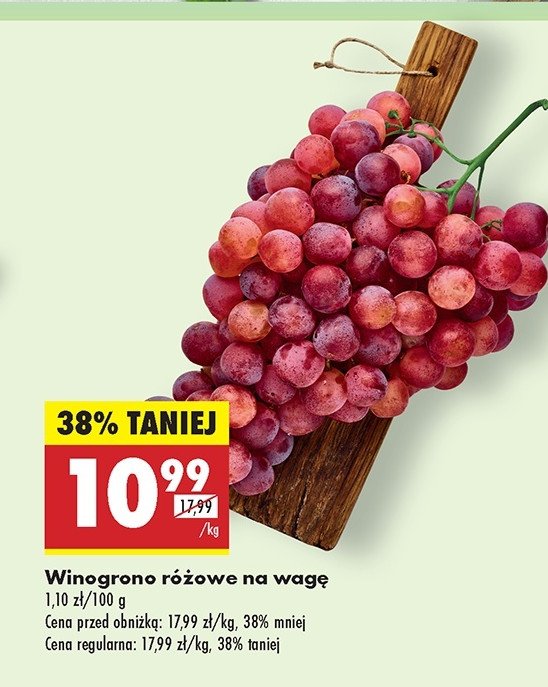 Winogrona różowe promocja w Biedronka