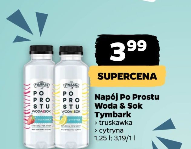 Woda z sokiem cytrynowym Tymbark po prostu promocja