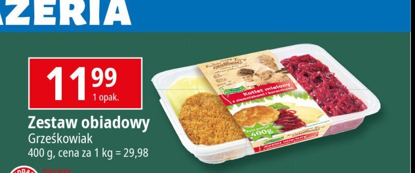 Kotlet mielony z ziemniakami i buraczkami Grześkowiak promocja