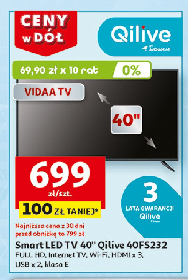 Telewizor 40" 40fs232 Qilive promocja