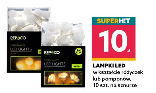 Lampki led 10 pompony PEP & CO promocja
