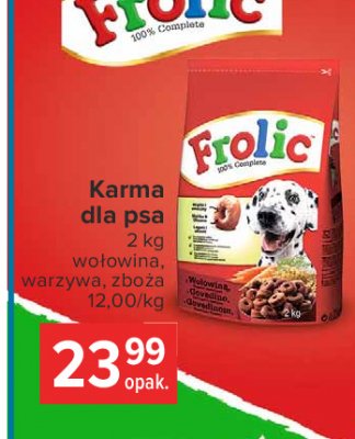 Karma dla psa wołowina warzywa zboża Frolic promocja