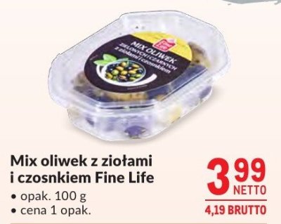 Mix oliwek z ziołami i czosnkiem Fine Life promocja w Makro