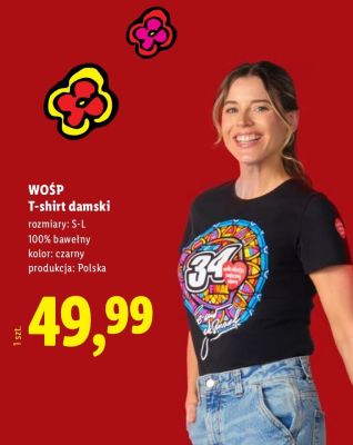 T-shirt damski WOŚP promocja w Lidl