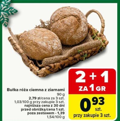 Bułka róża ciemna z ziarnami promocja w Carrefour