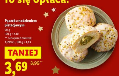 Pączek z nadzieniem pistacjowym promocja w Lidl