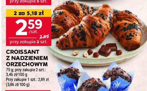 Croissant z nadzieniem orzechowym promocja