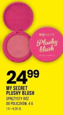 Róż My Secret Plushy Blush 4 g promocja w Drogerie Natura