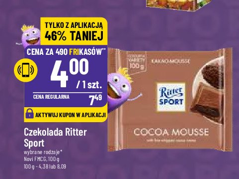 Czekolada mleczna z musem czekoladowym Ritter sport promocja