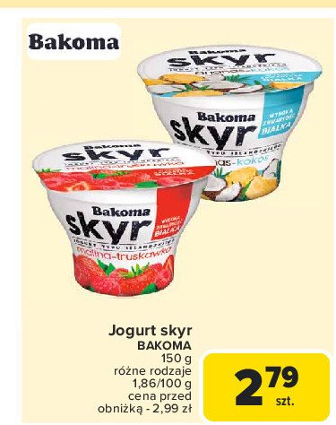 Jogurt ananas- kokos Bakoma skyr promocja