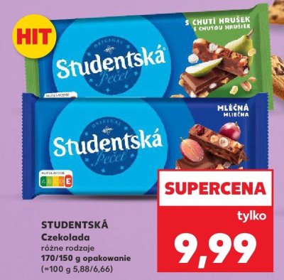 Czekolada Studentská Pecan różne rodzaje promocja w Kaufland
