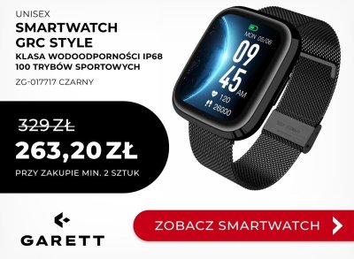 Zegarek Smartwatch GRC STYLE czarny unisex Garett promocja w Briju