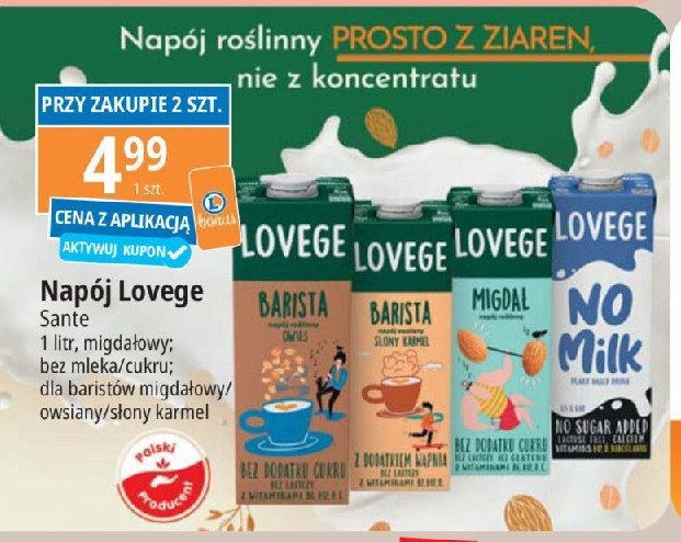 Napój not milk Lovege promocja