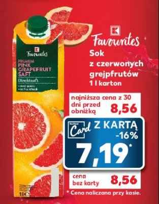 Sok z czerwonych grejpfrutów K-classic favourites promocja
