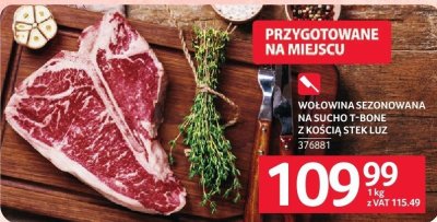 Wołowina sezonowana na sucho t-bone z kością stek luz promocja w Selgros