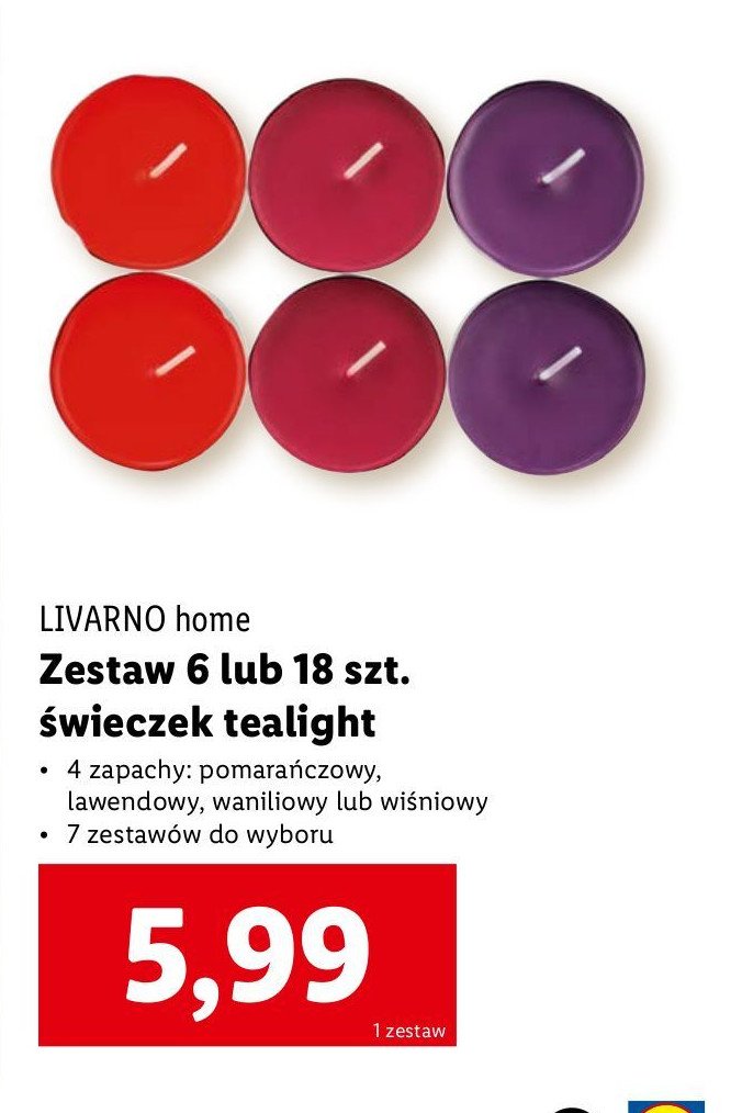 Świeczki tealight lawenda LIVARNO HOME promocja