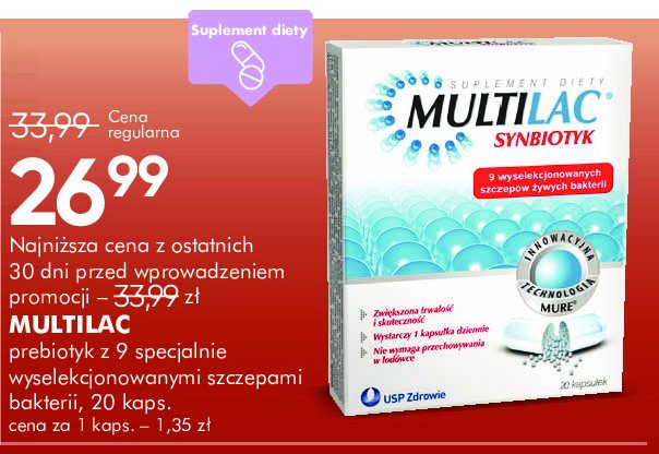 Kapsłuki uzupełniające florę bakteryjną Multilac promocja