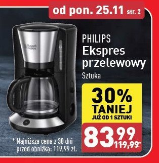 Ekspres przelewowy Russell hobbs promocja w Aldi