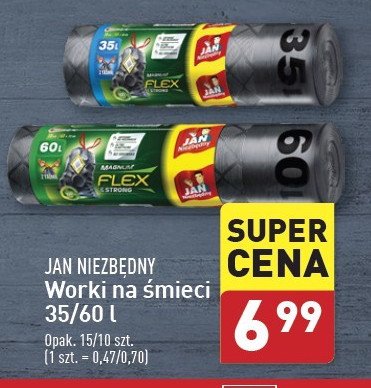 Worki na śmieci flex & strong 35 l Jan niezbędny magnum promocja w Aldi